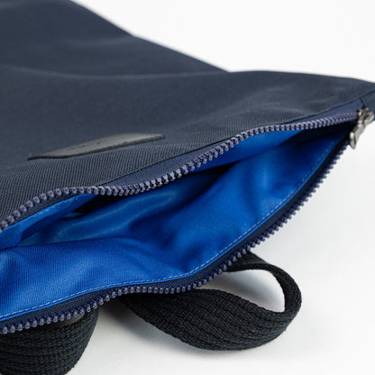 Waterproof Backpack with Blue Leather Bottom