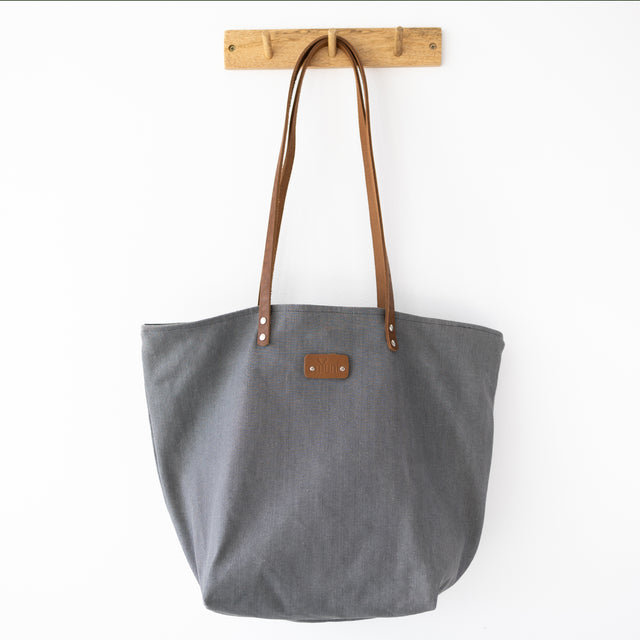 graue Shopper Tasche aus Denim