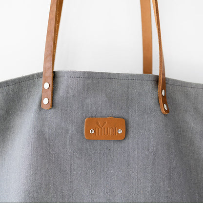 graue Shopper Tasche aus Denim