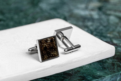 Cufflinks - Edged - Dark Fish Skin