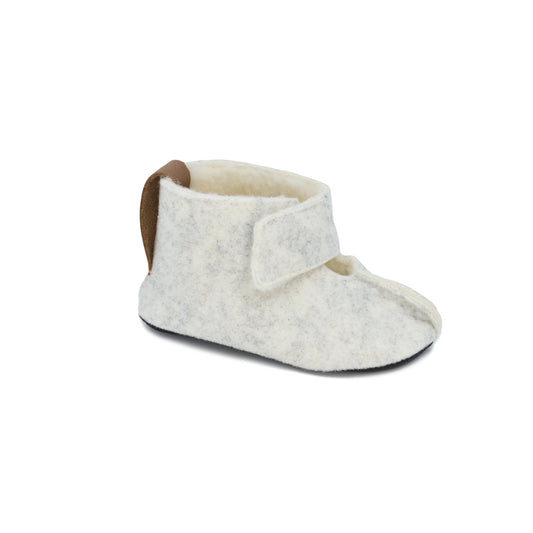 Natural Sheep's Wool & Felt Kids' Slippers KAKU