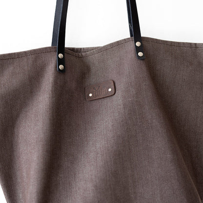 Brown Denim Tote Bag