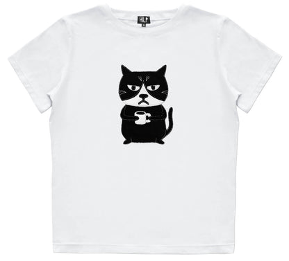 Damen T-Shirt mit Aufschrift „Grumpy Cat“