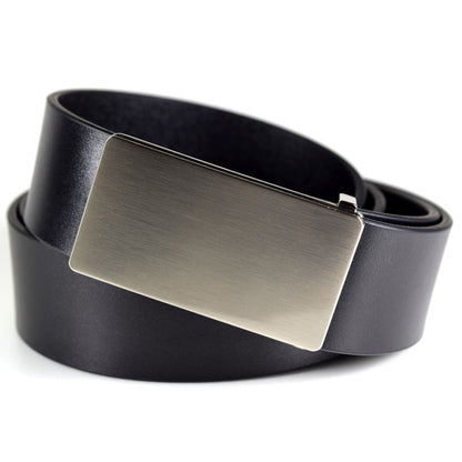 Men's Leather Belt Brushed Nickel