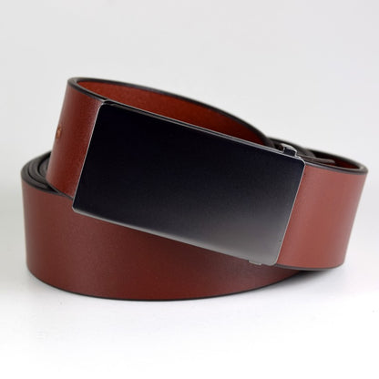 Men's Leather Belt Black Nickel