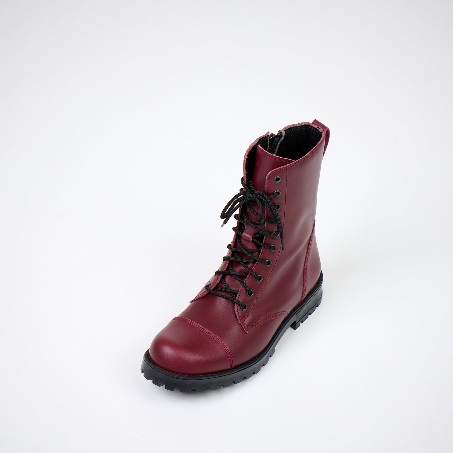 511 Burgundy Leather Boots with Zipper